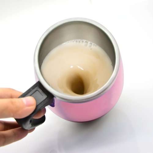 450ML Double Layer Stainless Steel Self Stirring Coffee Mugs Unboxed