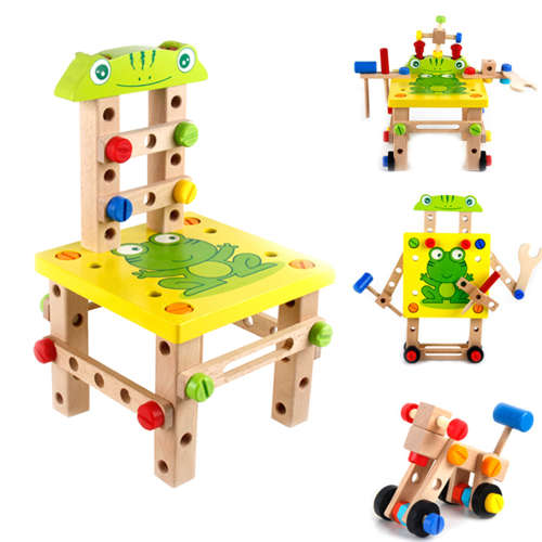 Wooden Disassembly Workbench Chair Kit for Kids Unboxed