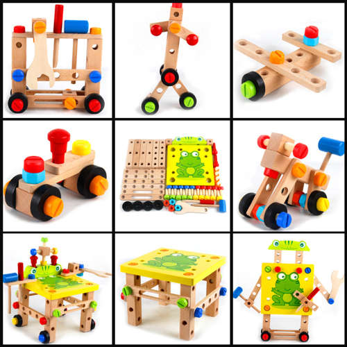 Wooden Disassembly Workbench Chair Kit for Kids Unboxed