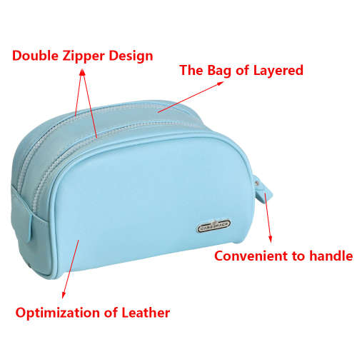 Multi-Function PU Leather Zipped Travel Toiletry Bag Unboxed