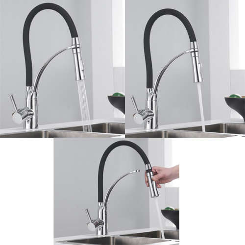 Pull-Down Sprayer Single Handle Kitchen Sink Faucet Unboxed