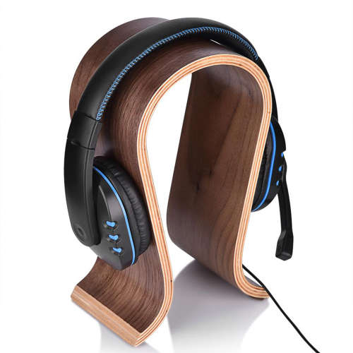 Classic U Shape Wooden Headphones Stand Holder Unboxed