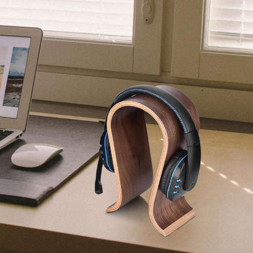 Classic U Shape Wooden Headphones Stand Holder Unboxed