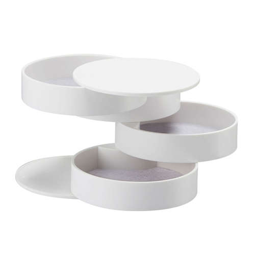 4-Tier Creative Rotatable Jewelry Organizer Box with Lid Unboxed
