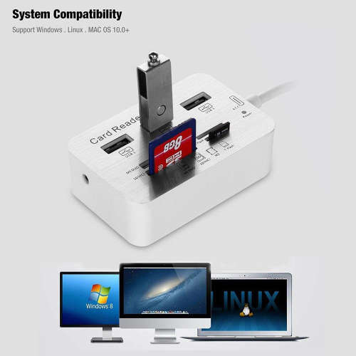 7 In 1 Multi High Speed Memory Card Reader With SDHC Unboxed