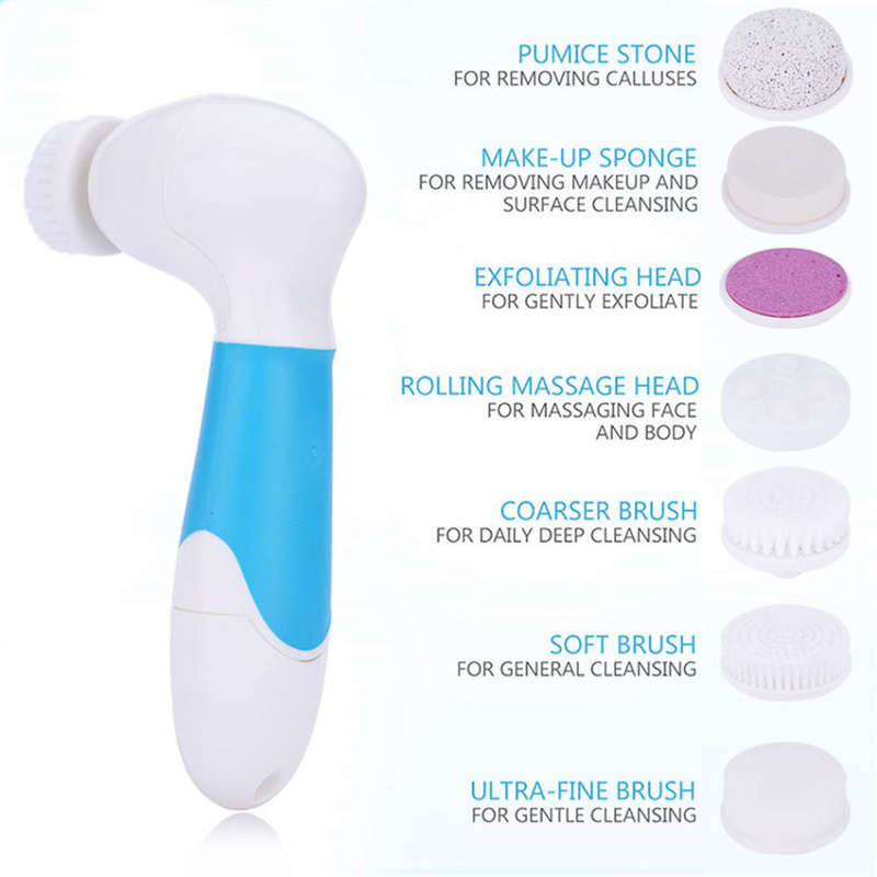 Multi-Function 7 in 1 Electric Facial Cleanser - Blue Unboxed