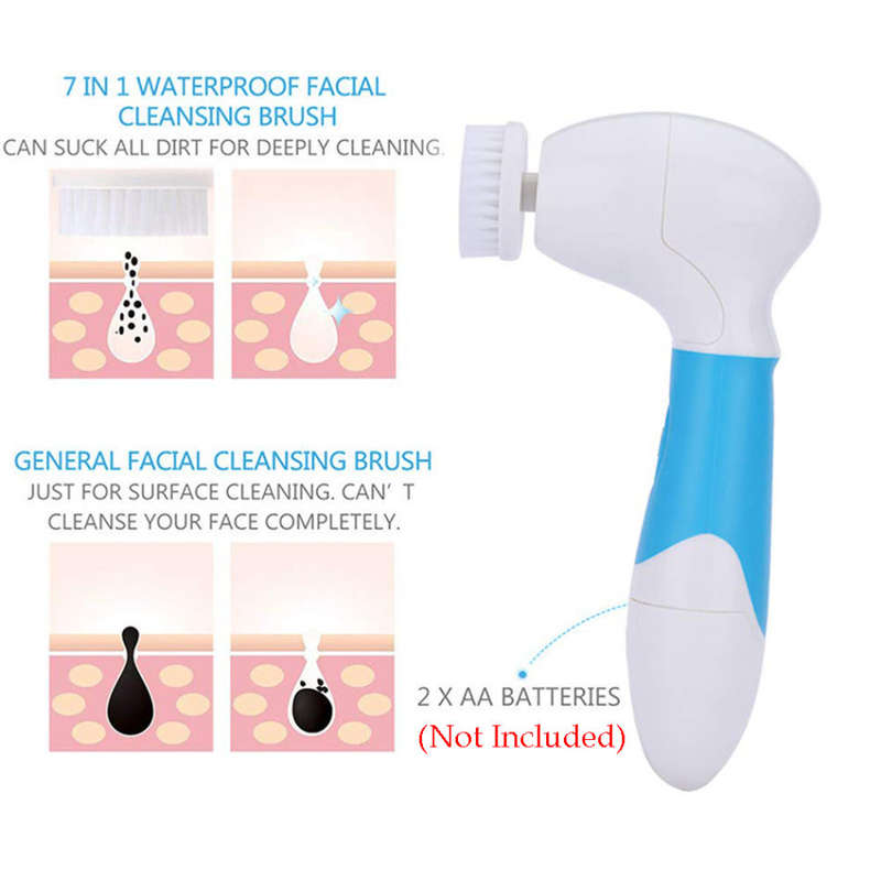 Multi-Function 7 in 1 Electric Facial Cleanser - Blue Unboxed