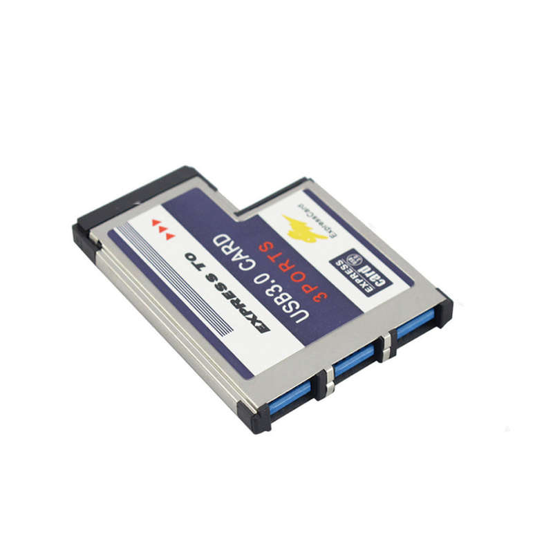 54mm Express Card to 3 Port USB 3.0 Adapter Converter for PC Laptop Unboxed