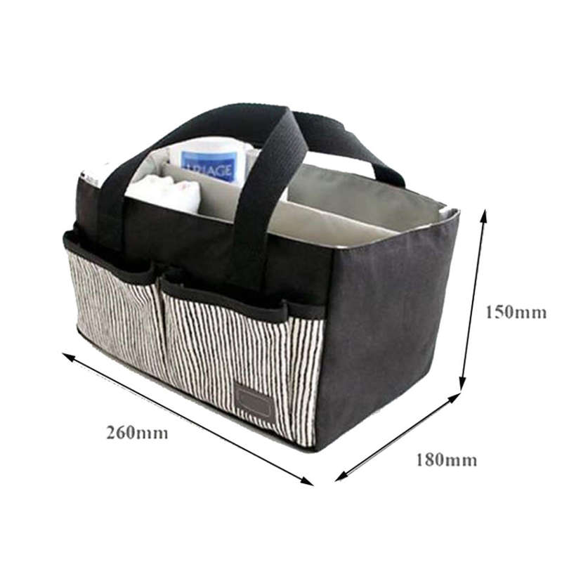 Portable Canvas Diaper Caddy Storage Bag - Stripe Unboxed