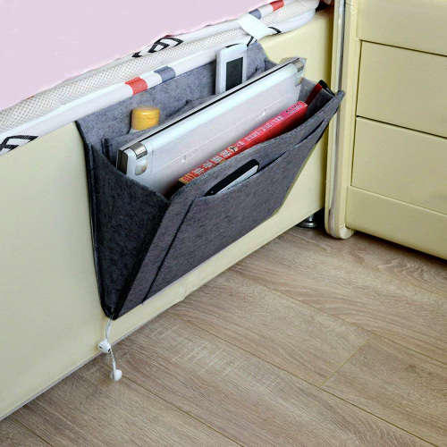 Bedside Deskside Caddy Felt Storage Organizer-Dark Gray Unboxed
