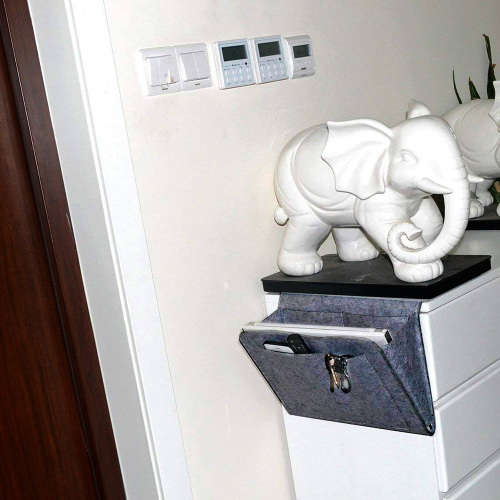 Bedside Deskside Caddy Felt Storage Organizer-Dark Gray Unboxed