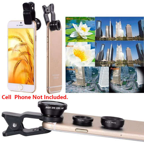 10-in-1 Function Cell Phone Lens Kit with Tripod & Selfie Stick - 12X Unboxed