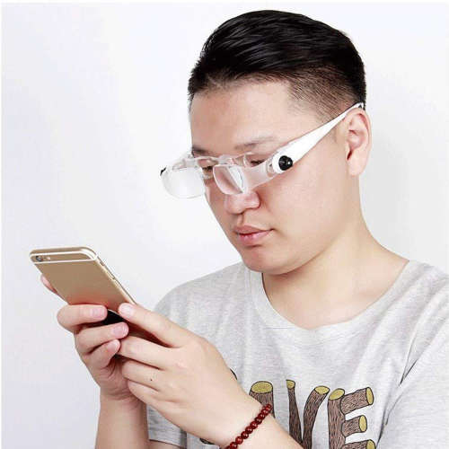 Portable 4X Head-Mounted Magnifier Reading Glasses Unboxed