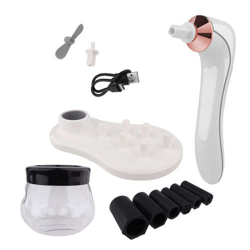 Portable 3 Level Electric Makeup Brush Cleaner Kit-White Unboxed