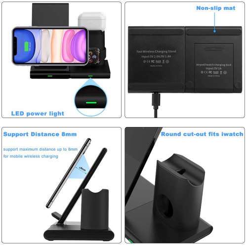 3 in 1 Magnetic Wireless Charger Stand for iWatch/Airpods Pro/iPhone 11 Unboxed