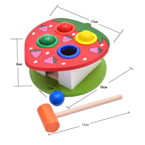 Wooden Pounding Bench Toy With Mallet Unboxed