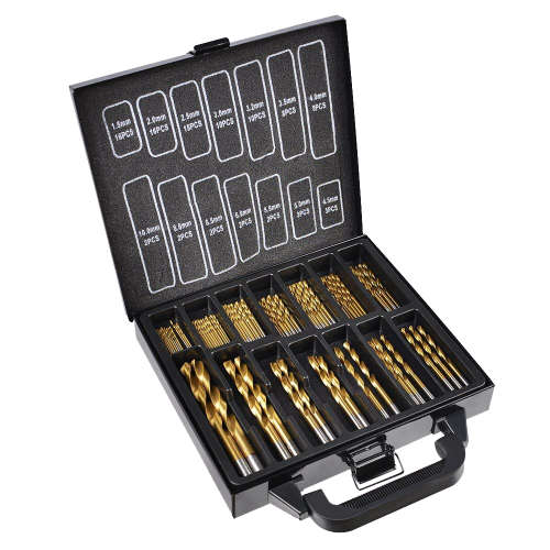 HSS Metric 1.5-10mm Titanium Coated Drill Bit Set - 99 Piece Unboxed