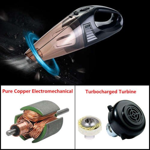 Portable Mini 12V High-Power Car Vacuum Cleaner Unboxed