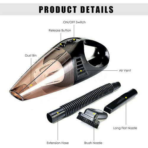 Portable Mini 12V High-Power Car Vacuum Cleaner Unboxed