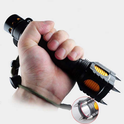 Rechargeable LED Metal Heads Tactical Flashlight Unboxed