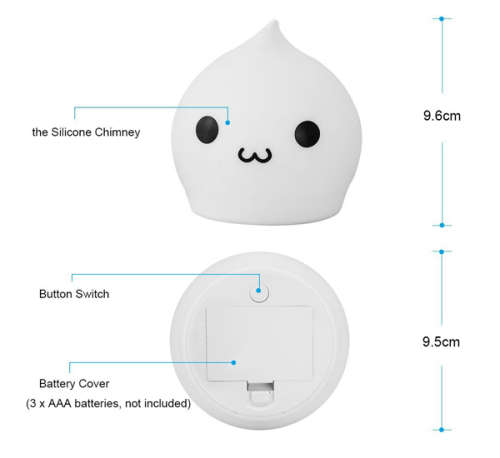 7 Colors Silicone LED Touch Sensor Night Light Unboxed