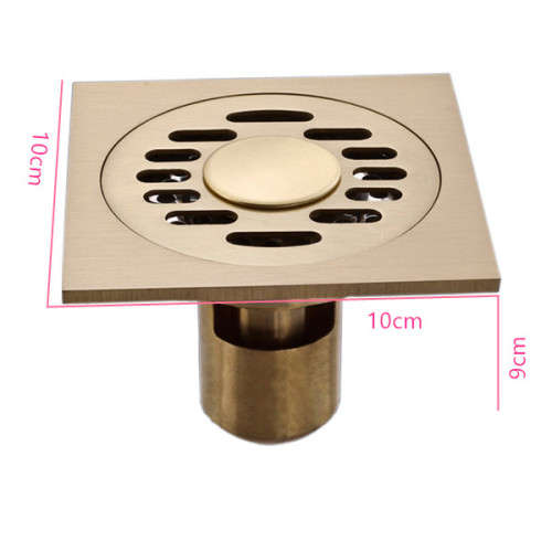 Square Shower Floor Drain with Tile Insert Grate Unboxed