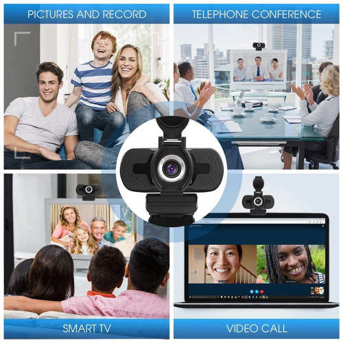 HD 1080P Wide Angle USB Webcam With Mic For Computer Laptop Unboxed