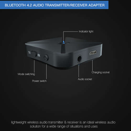 2 in 1 Bluetooth 4.2 Adapter Bluetooth Transmitter Receiver Unboxed