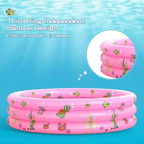 3 Rings Baby Inflatable Pool Round Padding Pool Summer Kids Pool