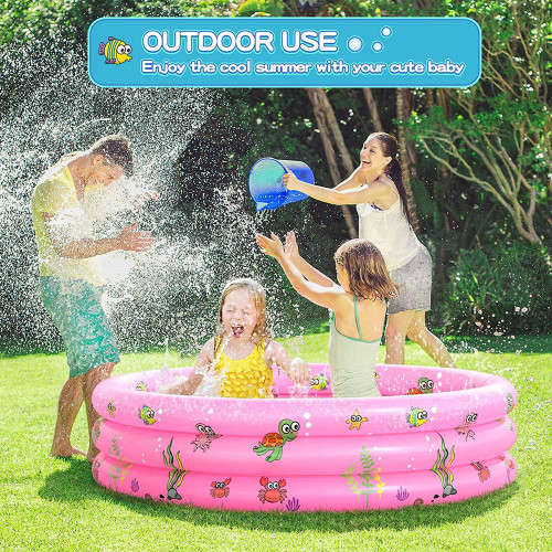 3 Rings Baby Inflatable Pool Round Padding Pool Summer Kids Pool