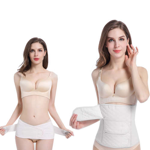 Postpartum Girdle Belly Binder & Pelvis Belt (Size:L) - White