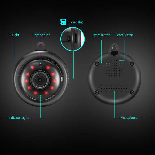 HD 720P Mini Wireless WIFI IP Night Vision Camera for Home Security