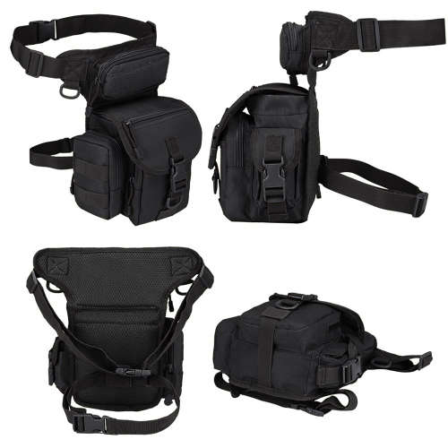 Multi-Purpose Military Tactical Molle Drop Leg Bag - Black