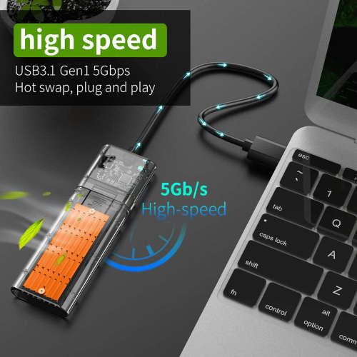 External Type-C Gen1 to M.2 NGFF SATA SSD Enclosure Adapter