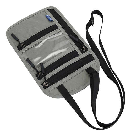 Security Travel Neck Pouch RFID Blocking Passport Holder Neck Wallet