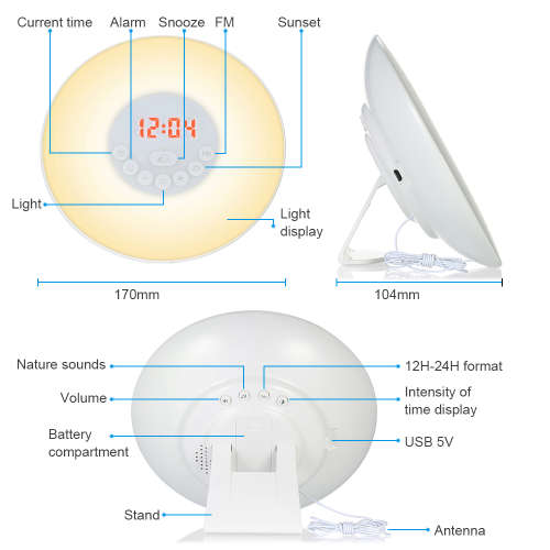 Wake Up Light Sunrise Alarm Clock