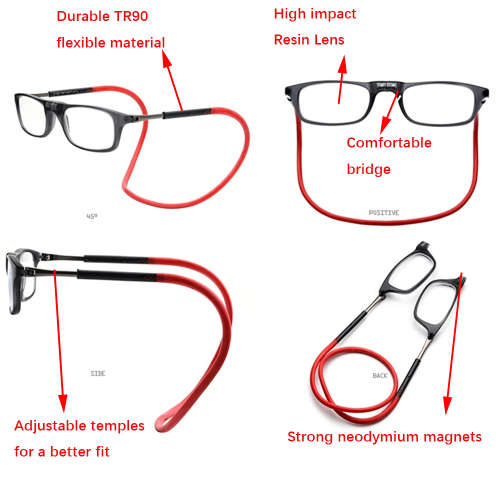 +1.5 Folding TR90 Hanging-Neck Magnetic Reading Eyewear