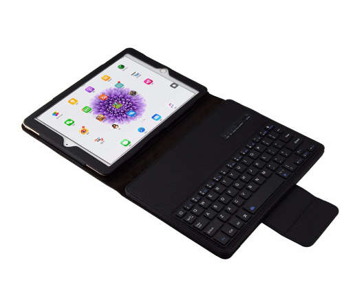 2 In 1 PU Leather Wireless Bluetooth Keyboard Case for iPad 9.7 Inch-Black