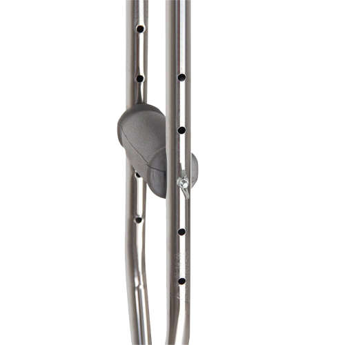 2 Pieces Stainless Steel Collapsible Height Adjustable Underarm Crutch