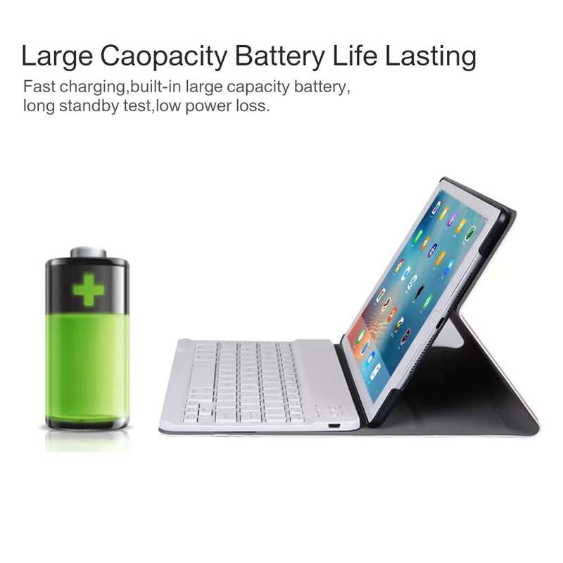 Removable Smart Bluetooth Leather Keyboard Case for Air iPad 9.7