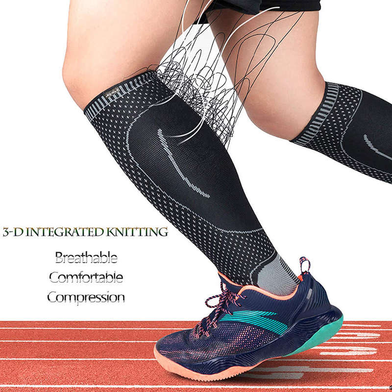 One Pair Breathable Compression Socks for Calf/Ankle/Heel Support