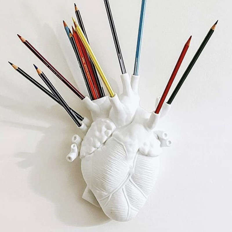 Heart Resin Vases - Heart Shaped Flower Pot Sculptures Table Art Decor