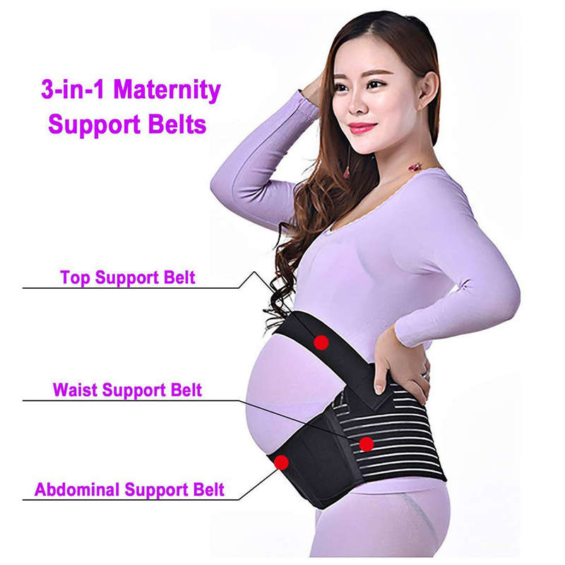 Adjustable Maternity Belt Support Brace - Black (Size:L)