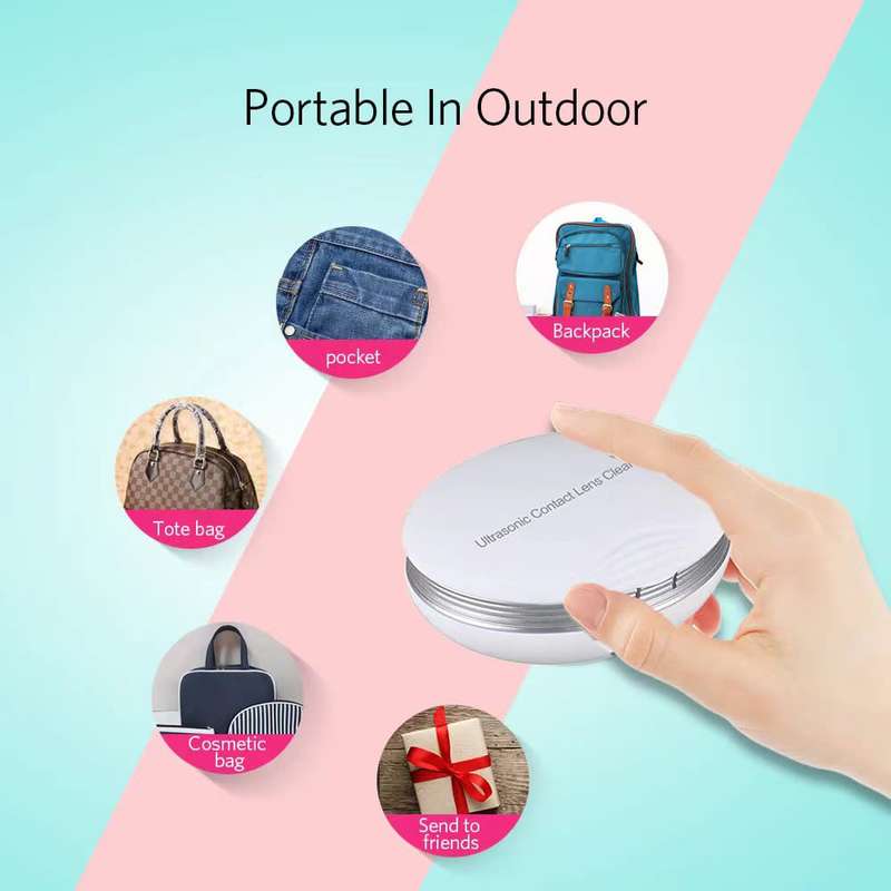 Portable Mini USB Rechargeable Ultrasonic Cleaner for Contact Lens