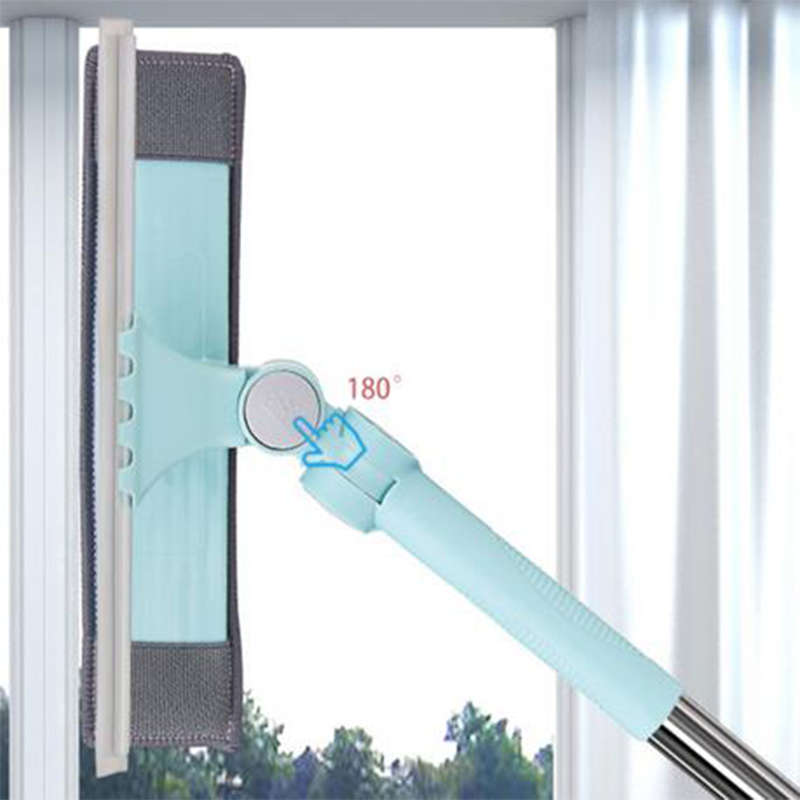 Scraping Extended Telescopic Double-side 180° Cleaning Mop Window Cleaner