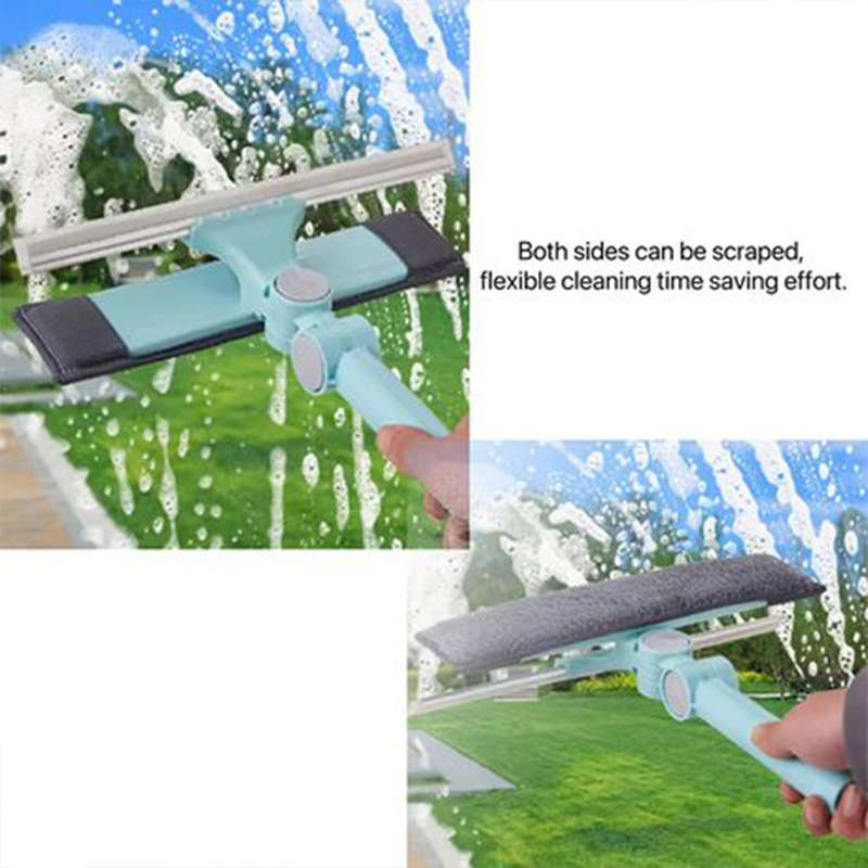 Scraping Extended Telescopic Double-side 180° Cleaning Mop Window Cleaner