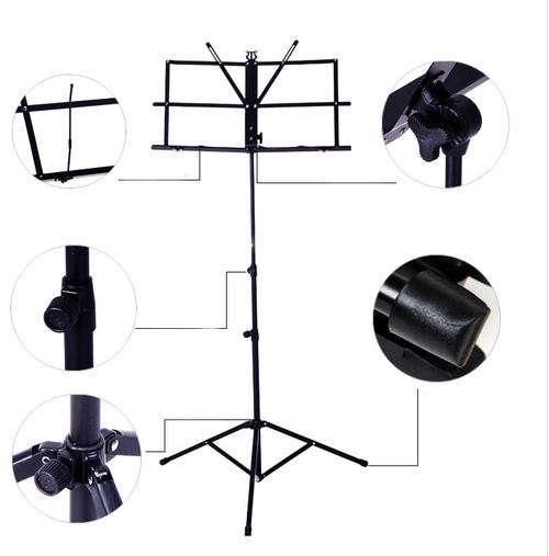 *LOCAL STOCK* Metal Adjustable Sheet Music Stand Holder Folding Foldable WITH CARRY CASE BAG