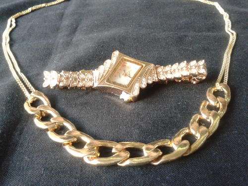 FASHION RHINESTONE  LUXURY WATCH + NECKLESS. (COMBO SALE)
