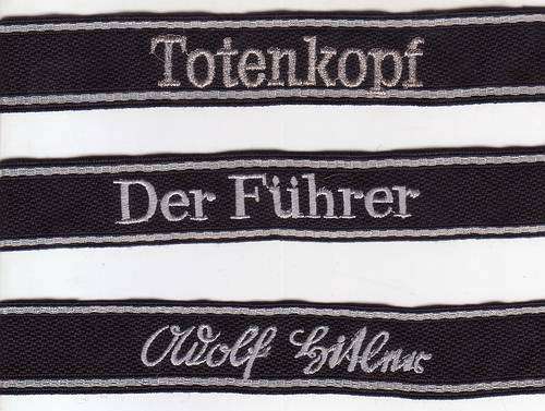 NAZI GERMANY SS CUFF TITLES (x3)