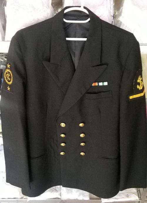 SA NAVY WINTER TUNIC WITH LEADING SEAMAN RANK & MEDALS BAR (1993)